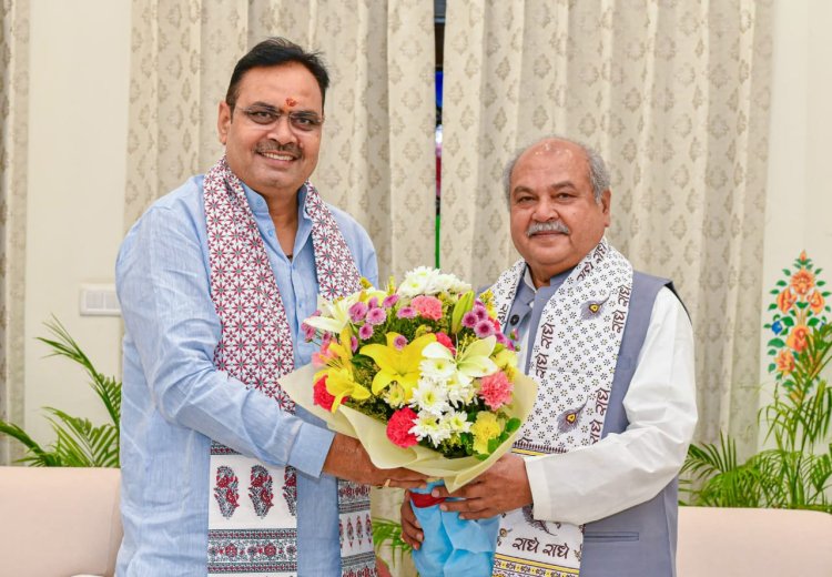 सीएम भजनलाल ने की एमपी विधानसभा अध्यक्ष नरेन्द्र सिंह तोमर मुलाकात