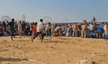 पुष्कर के अखाड़े में दिखा देसी दम, कबड्डी में विदेशी सैलानियों के फीके पड़े दांव-पेंच