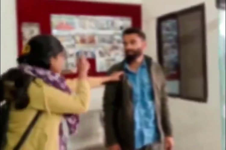 कॉलर पकड़कर प्रेमी को घसीटते हुए पुलिस कंट्रोल रूम ले आई गर्लफ्रेंड, उज्जैन में हाई-वोल्टेज ड्रामा