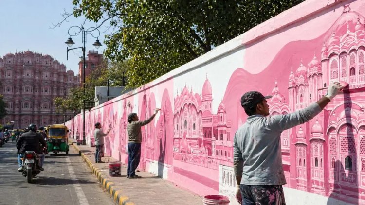 जयपुर में ‘रंग दे गुलाबी’ अभियान, एक दिन में रंगी जाएंगी 500 दीवारें
