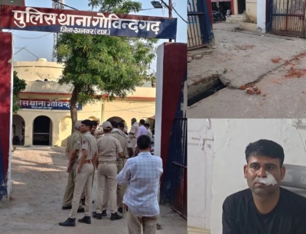 अलवर में उपद्रवियों का हमला