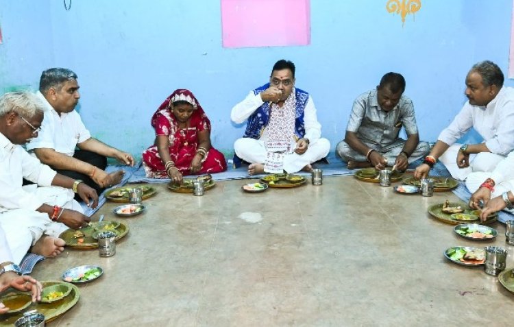 CM भजनलाल का देसी अंदाज, गट्टूलाल के घर मिक्स वेज खाई, कहा- मजो आगो