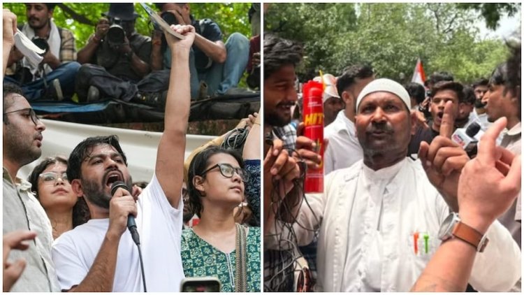 जंतर-मंतर पर कॉकरोच जनता पार्टी का धरना, HIT लेकर पहुंचा शख्स, बताया- टुकड़े-टुकड़े गैंग का सदस्य