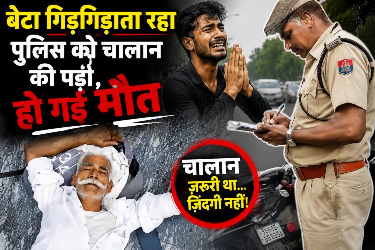 बीमार पिता को अस्पताल ले जा रहा था बेटा, चालान के चक्कर में हुई देरी, इलाज के दौरान मौत