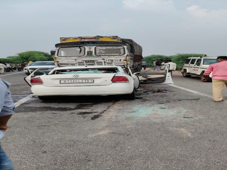 बांदीकुई में रफ्तार का कहर: बाइक सवार पिता और दो मासूम बच्चों की मौत, मां जिंदगी और मौत से जूझ रही