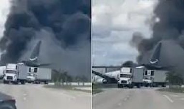 Miami Airport Plane Crash: Amazon के कार्गो विमान के रनवे से उतरने पर भीषण हादसा, 5 की मौत