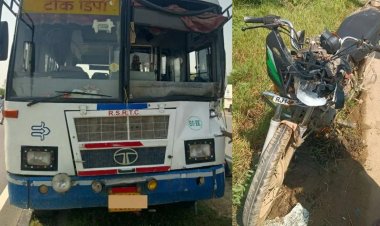रोडवेज बस की टक्कर से अनियंत्रित हुआ ट्रक, बाइक सवार पति-पत्नी की मौत