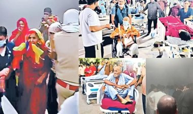 निम्स अस्पताल में आग लगने से मची अफरा-तफरी, धुएं के बीच मरीजों को बाहर लाए परिजन