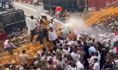 जयपुर में कांग्रेस का प्रदर्शन, पुलिस ने वाटर कैनन से रोका; SIR और ‘वोट चोरी’ को लेकर विरोध
