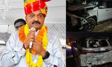 विधायक शत्रुघ्न गौतम की SUV का एक्सीडेंट, ट्रेलर की टक्कर से मची अफरा-तफरी