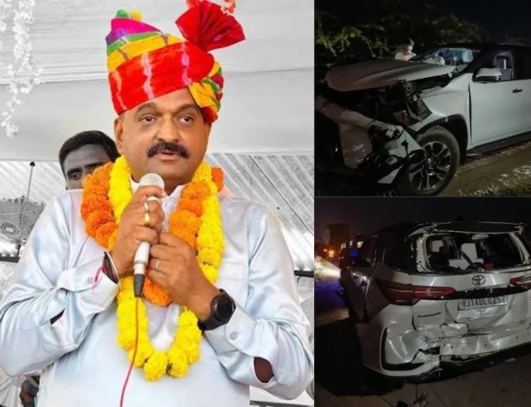विधायक शत्रुघ्न गौतम की SUV का एक्सीडेंट, ट्रेलर की टक्कर से मची अफरा-तफरी
