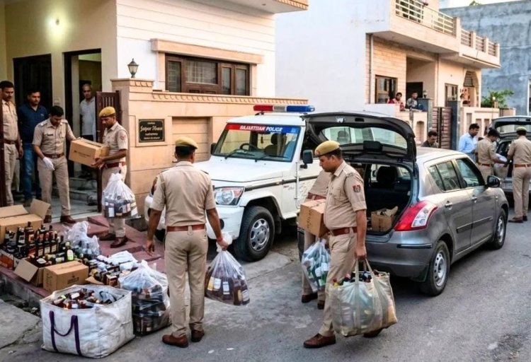 मालवीय नगर से रामनगर तक छापेमारी, कार और मकान से 80 बोतल अवैध शराब जब्त; 4 गिरफ्तार