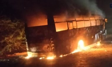बीकानेर में आधी रात स्लीपर बस बनी आग का गोला, यात्रियों ने ऐसे बचाई जान