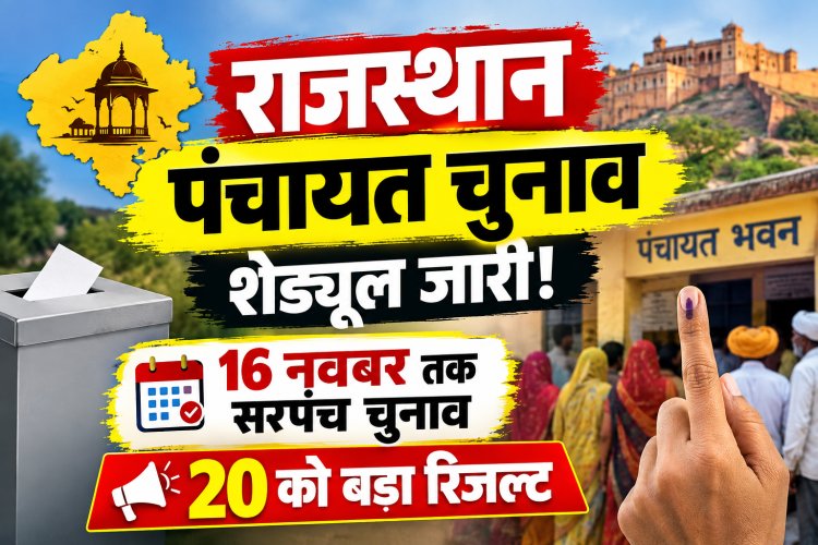 राजस्थान पंचायत चुनाव का पूरा शेड्यूल जारी: 23 अक्टूबर से मतदान, 20 नवंबर को जिला परिषद-पंचायत समिति के नतीजे; सरपंच चुनाव 16 नवंबर तक