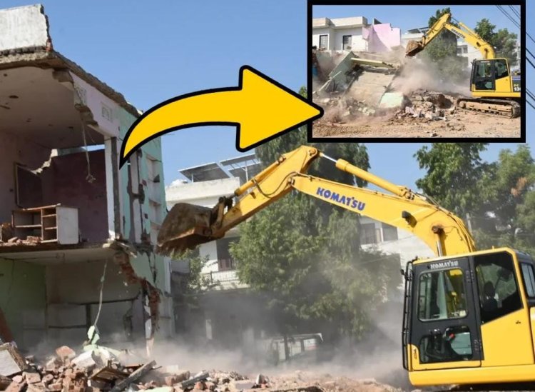 जयपुर में दिवाली से पहले JDA का बड़ा एक्शन, नंदपुरी में मकान-दुकानों पर चला बुलडोजर